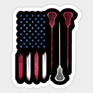 US Flag colors LAX USA Lacrosse Sticker